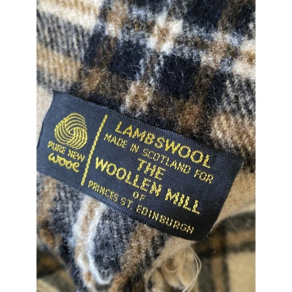 The Woollen Mill Of Princes St Edinburgh Lambswool Scarf Pure New Wool Plaid EUC